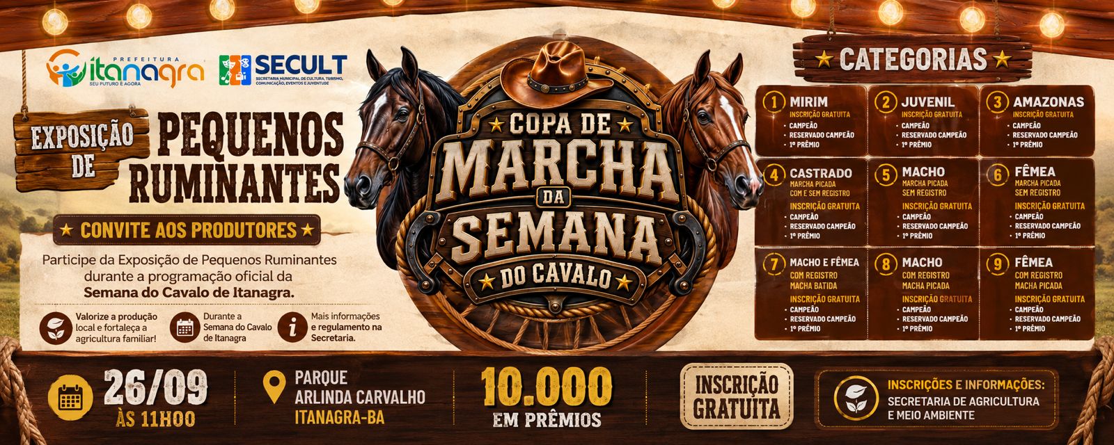 Copa de Marcha movimentará a Semana do Cavalo de Itanagra com R$ 15 mil em premiação