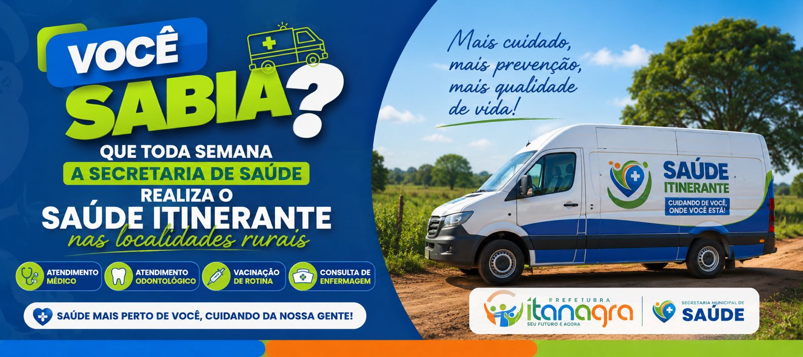 Saúde Itinerante leva atendimentos semanalmente às comunidades rurais de Itanagra